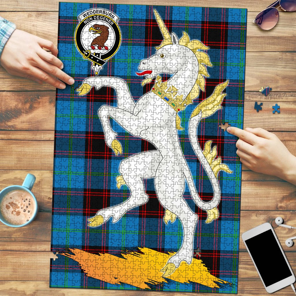 Clan Wedderburn Tartan Crest Unicorn Scotland Jigsaw Puzzles Gift For Family HM88 Clan Wedderburn Tartan Today