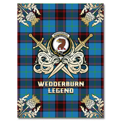 Clan Wedderburn Tartan Gold Courage Symbol Blanket DW16 Clan Wedderburn Tartan Today