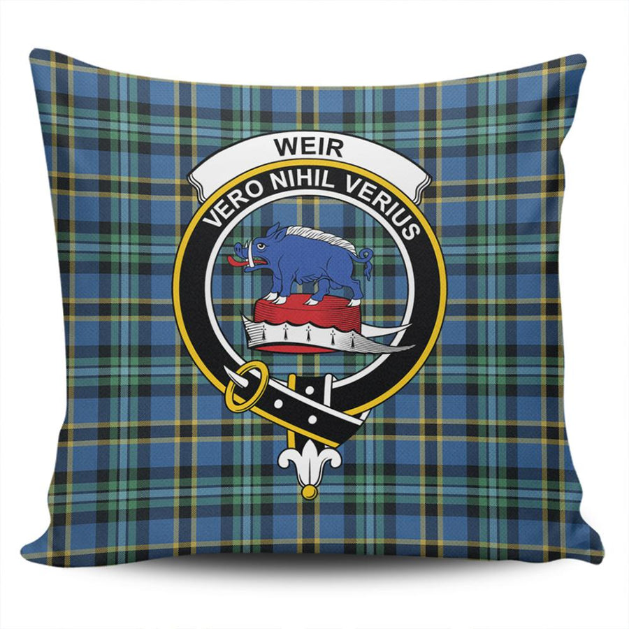 Clan Weir Ancient Tartan Crest Pillow Cover