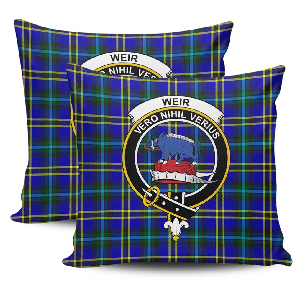 Clan Weir Modern Tartan Crest Pillow Cover IB66 Clan Weir Tartan Today