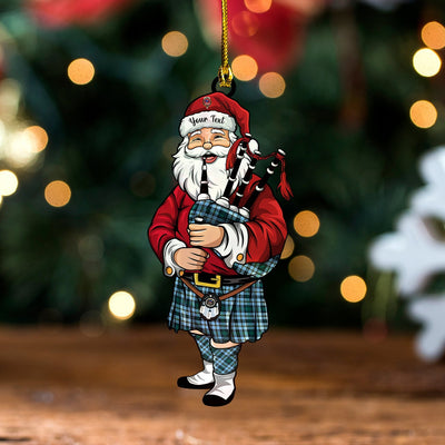 Personalized Clan Weir Modern Clan Crest Tartan Santa Ornament – Custom Acrylic Christmas Decoration