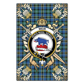 Clan Weir Ancient Tartan Crest Black Garden Flag - Gold Thistle HF74 Clan Weir Tartan Today