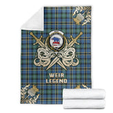 Clan Weir Ancient Tartan Gold Courage Symbol Blanket BS48 Clan Weir Tartan Today