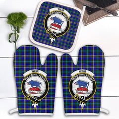 Clan Weir Modern Tartan Crest Oven Mitt And Pot Holder (2 Oven Mitts + 1 Pot Holder) RX57 Clan Weir Tartan Today
