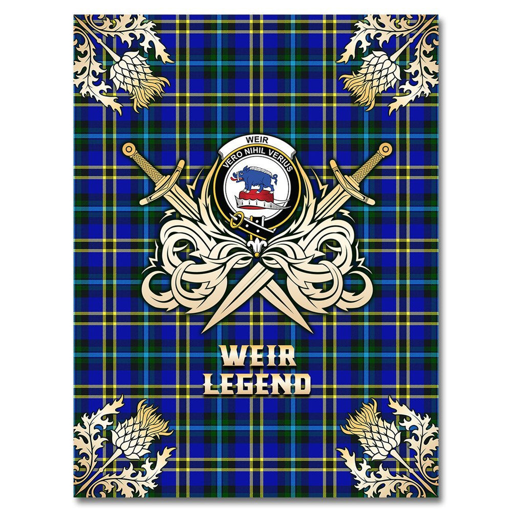 Clan Weir Modern Tartan Gold Courage Symbol Blanket OG16 Clan Weir Tartan Today