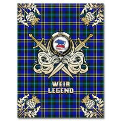 Clan Weir Modern Tartan Gold Courage Symbol Blanket OG16 Clan Weir Tartan Today