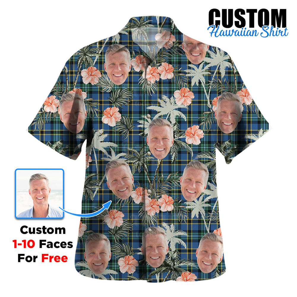 Clan Weir Ancient Tartan Custom Face Hawaiian Shirt – Unisex Gift for Family Members, Summer Party FQ60 Weir Ancient Tartan Tartan Hawaii Shirt
