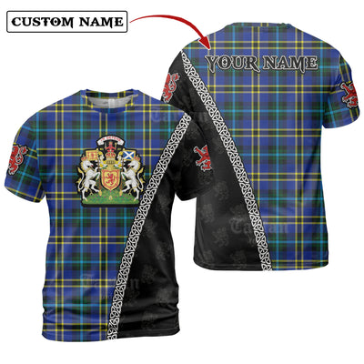 Personalized Clan Weir Modern Tartan Shirt with Scotland Coat of Arms & Custom Name