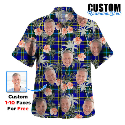 Clan Weir Modern Tartan Custom Face Hawaiian Shirt – Unisex Gift for Family Members, Summer Party