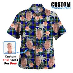 Clan Weir Modern Tartan Custom Face Hawaiian Shirt – Unisex Gift for Family Members, Summer Party FQ74 Weir Modern Tartan Tartan Hawaii Shirt
