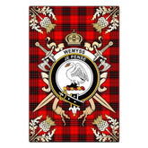 Clan Wemyss Modern Tartan Crest Black Garden Flag - Gold Thistle AO11 Clan Wemyss Tartan Today