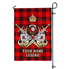 Custom Name Clan Wemyss Modern Tartan Garden Flag with Clan Crest and the Golden Sword of Courageous Legacy SL72