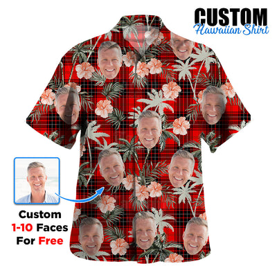 Clan Wemyss Modern Tartan Custom Face Hawaiian Shirt – Unisex Gift for Family Members, Summer Party
