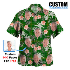 Clan Wexford County Tartan Custom Face Hawaiian Shirt – Unisex Gift for Family Members, Summer Party YE96 Wexford County Tartan Tartan Hawaii Shirt