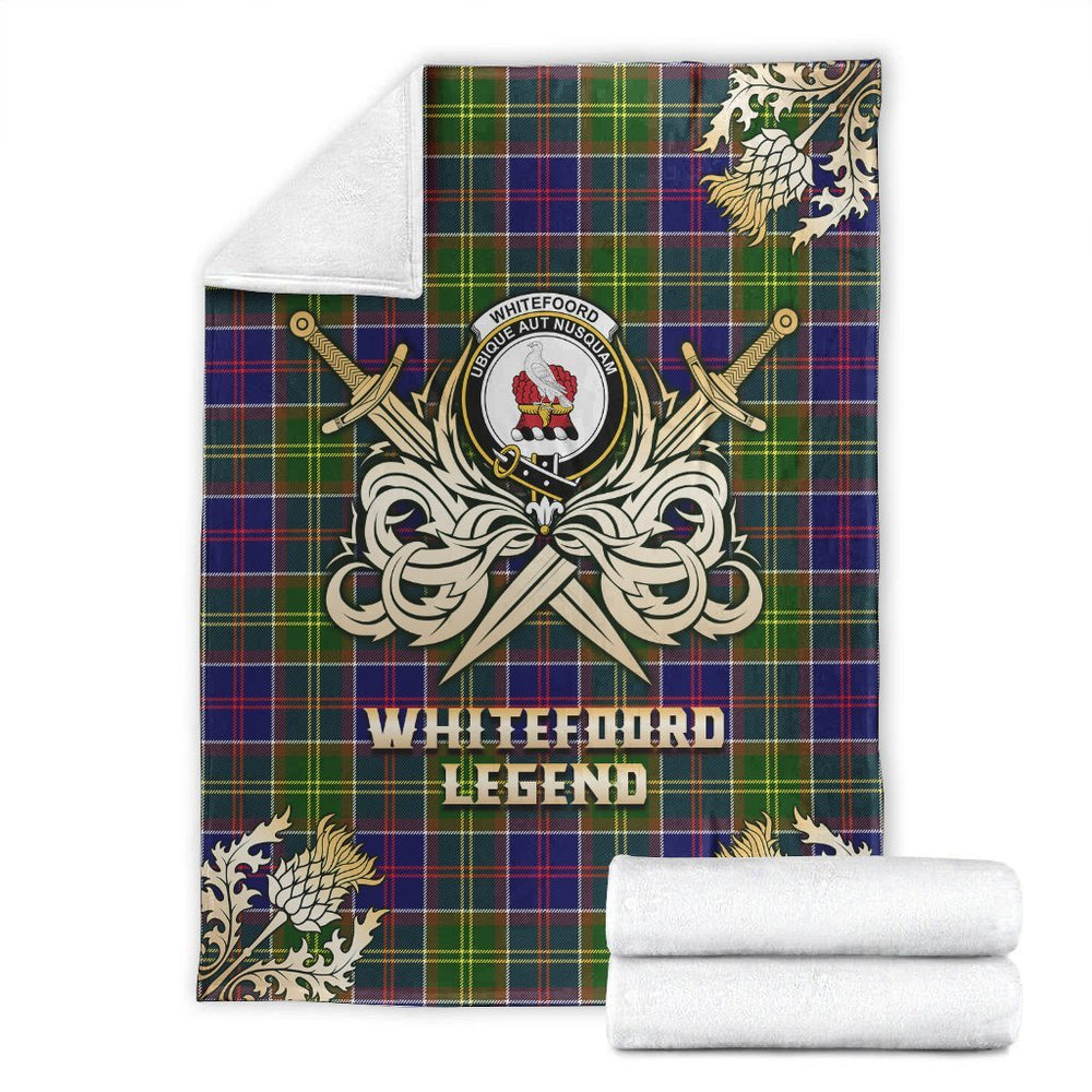 Clan Whitefoord Modern Tartan Gold Courage Symbol Blanket WZ13 Clan Whitefoord Tartan Today