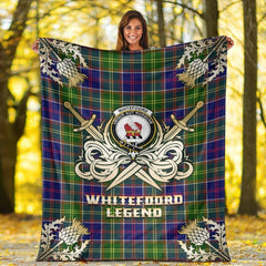 Clan Whitefoord Modern Tartan Gold Courage Symbol Blanket WZ13 Clan Whitefoord Tartan Today