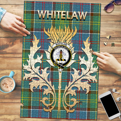 Clan Whitelaw Tartan Crest Thistle Jigsaw Puzzles Gift For Family