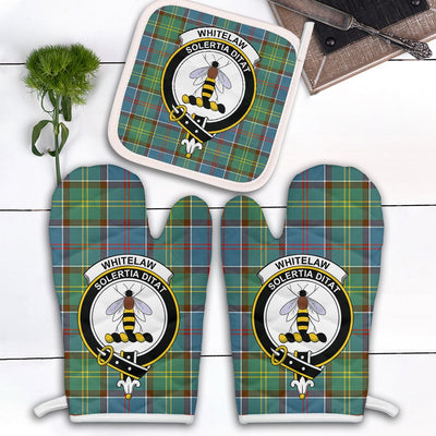Clan Whitelaw Tartan Crest Oven Mitt And Pot Holder (2 Oven Mitts + 1 Pot Holder)