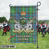 Personalized Custom Name Clan Whitelaw Tartan Garden Flag with Clan Crest and the Golden Sword of Courageous Legacy WJ67 - Whitelaw Tartan Design, Scottish Heritage Gift