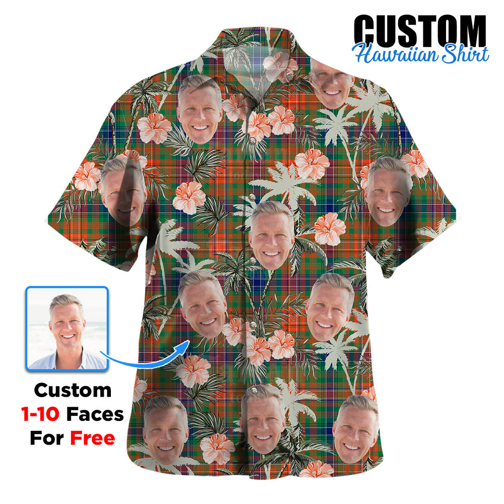 Clan Wilson Ancient Tartan Custom Face Hawaiian Shirt – Unisex Gift for Family Members, Summer Party JN52 Wilson Ancient Tartan Tartan Hawaii Shirt