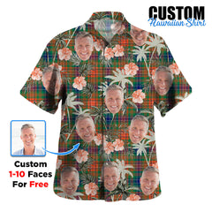 Clan Wilson Ancient Tartan Custom Face Hawaiian Shirt – Unisex Gift for Family Members, Summer Party JN52 Wilson Ancient Tartan Tartan Hawaii Shirt