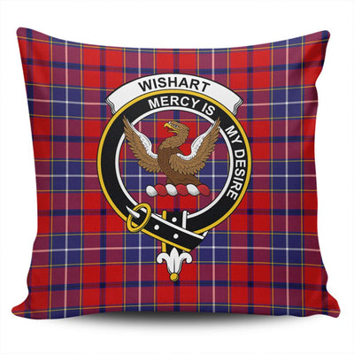 Clan Wishart Dress Tartan Crest Pillow Cover