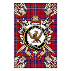 Clan Wishart Dress Tartan Crest Black Garden Flag - Gold Thistle OA27 Clan Wishart Tartan Today