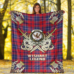 Clan Wishart Dress Tartan Gold Courage Symbol Blanket MU62 Clan Wishart Tartan Today