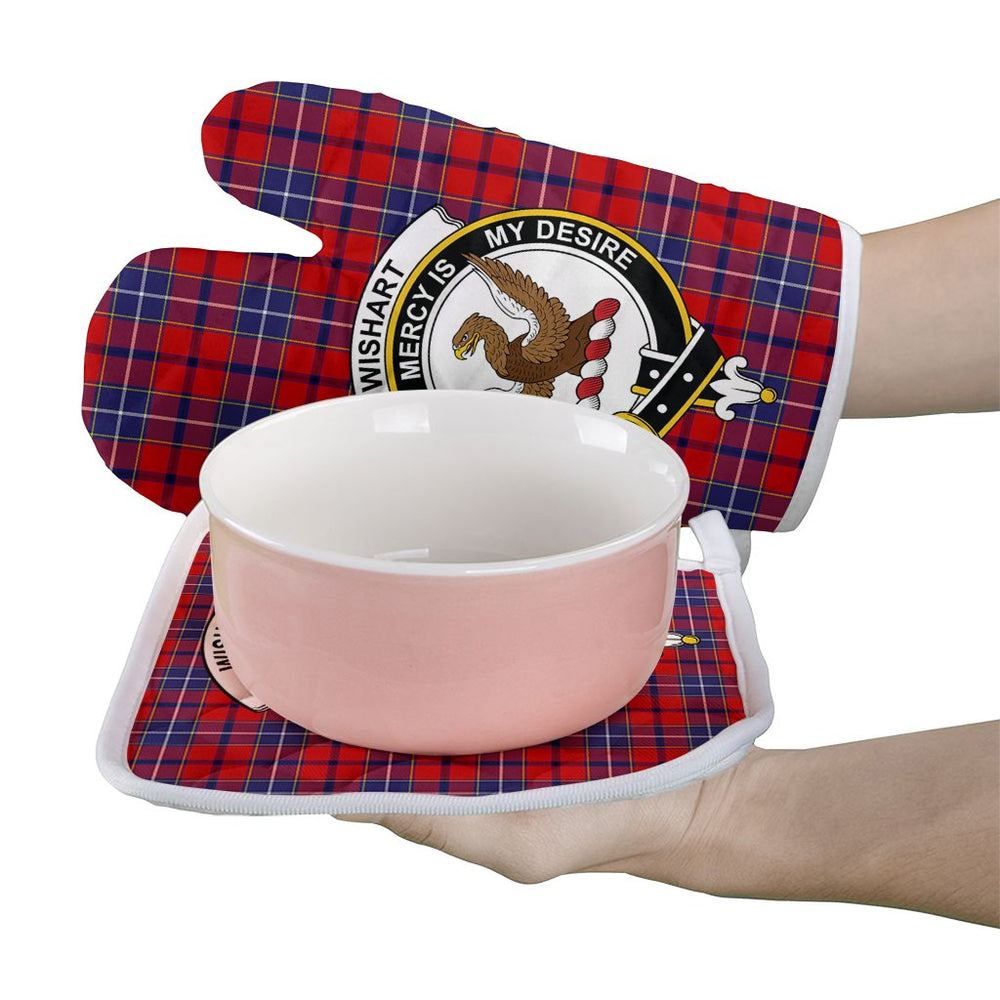 Clan Wishart Dress Tartan Crest Oven Mitt And Pot Holder (2 Oven Mitts + 1 Pot Holder) DQ50 Clan Wishart Tartan Today