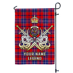 Custom Name Clan Wishart Dress Tartan Garden Flag with Clan Crest and the Golden Sword of Courageous Legacy AC28