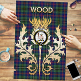 Clan Wood Modern Tartan Crest Thistle Jigsaw Puzzles Gift For Family GT89 Clan Wood Tartan Today