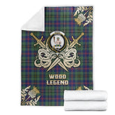 Clan Wood Modern Tartan Gold Courage Symbol Blanket AM52 Clan Wood Tartan Today