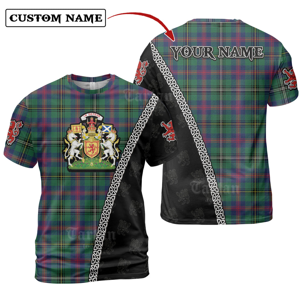 Wood Modern Tartan Shirt with Scotland Coat of Arms & Custom Name IJ24