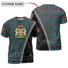 Wood Modern Tartan Shirt with Scotland Coat of Arms & Custom Name IJ24