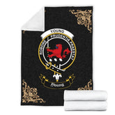Clan Young Crest Tartan Premium Blanket Black MY69 Clan Young Tartan Today