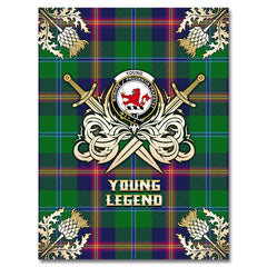 Clan Young Modern Tartan Gold Courage Symbol Blanket IG26 Clan Young Tartan Today