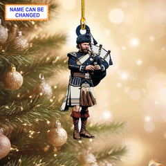 Young Christina Reproduction Tartan Bagpipe Ornament with Custom Name