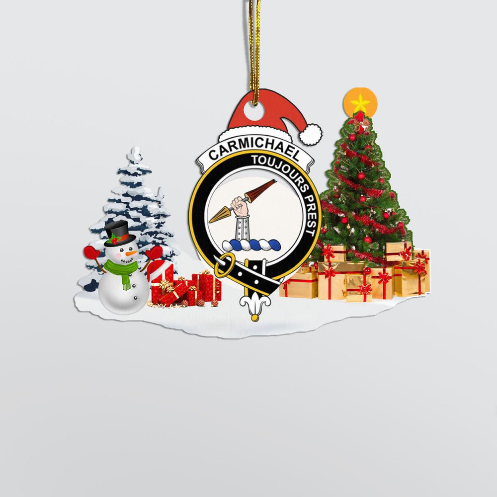 Clan Carmichael Crest Tartan Acrylic Christmas Ornament ZZ39 Carmichael Tartan Tartan Christmas