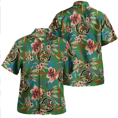 Agnew (MacAgnew) Ancient Tartan Clan Crest Badge Aloha Hawaiian Shirt Tropical Old Style LK56