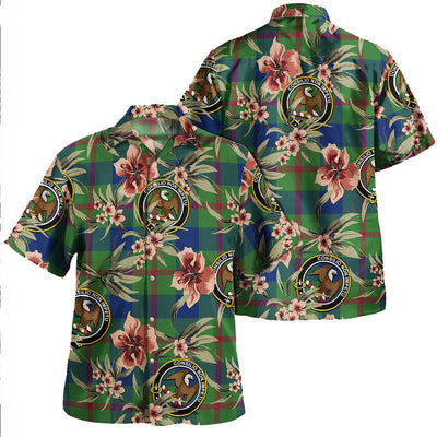 Agnew (MacAgnew) Modern Tartan Clan Crest Badge Aloha Hawaiian Shirt Tropical Old Style XB55