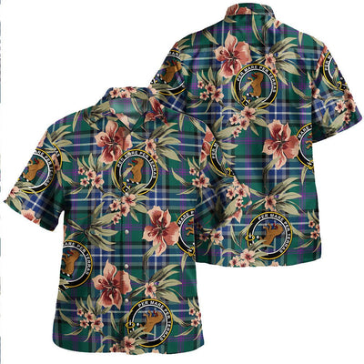 Alexander of Menstry Hunting Modern Tartan Clan Crest Badge Aloha Hawaiian Shirt Tropical Old Style LG44