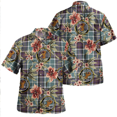 Alexander of Menstry Weathered Tartan Clan Crest Badge Aloha Hawaiian Shirt Tropical Old Style WY37