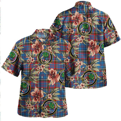 Anderson Red Weathered Tartan Clan Crest Badge Aloha Hawaiian Shirt Tropical Old Style KK94