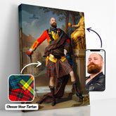 Turn Me Royal Personalized Portrait from Your Photo, Custom Tartan. Custom Canvas Wall Art as Gift for Men  Tartan Today