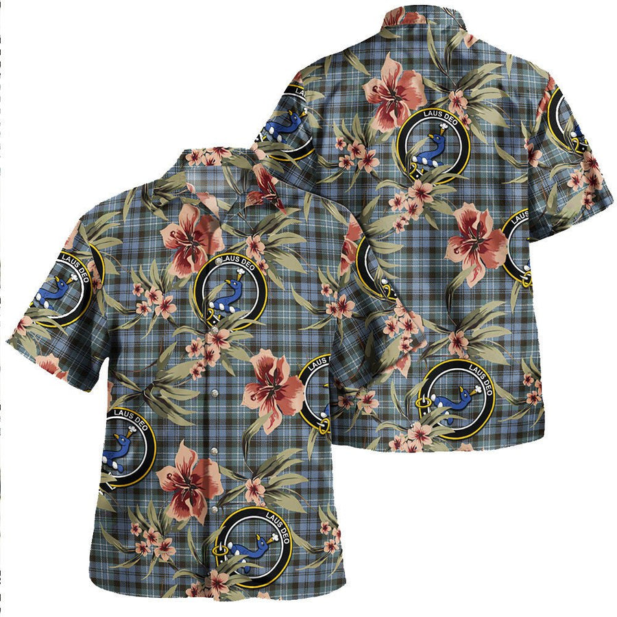 Arbuthnot Weathered Tartan Clan Crest Badge Aloha Hawaiian Shirt Tropical Old Style