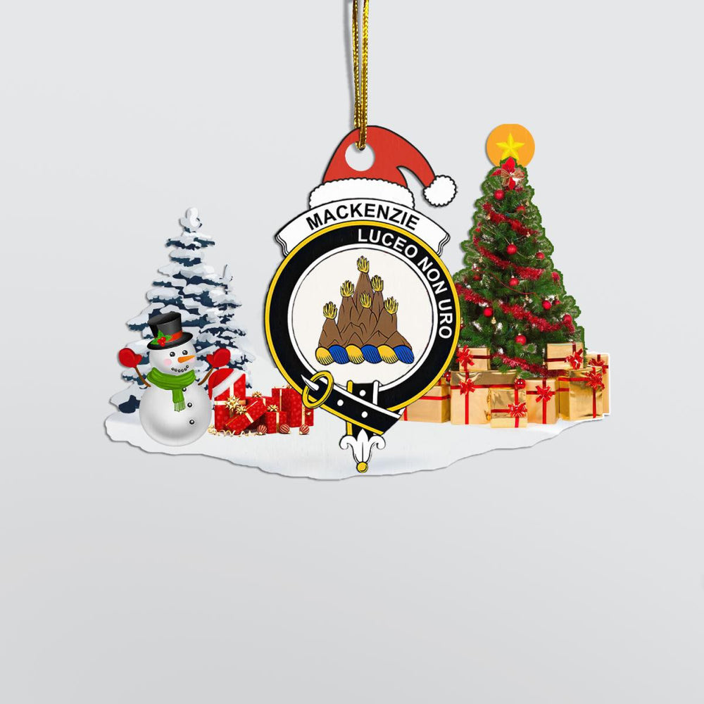 Clan MacKenzie Crest Tartan Acrylic Christmas Ornament YG30 MacKenzie Tartan Tartan Christmas
