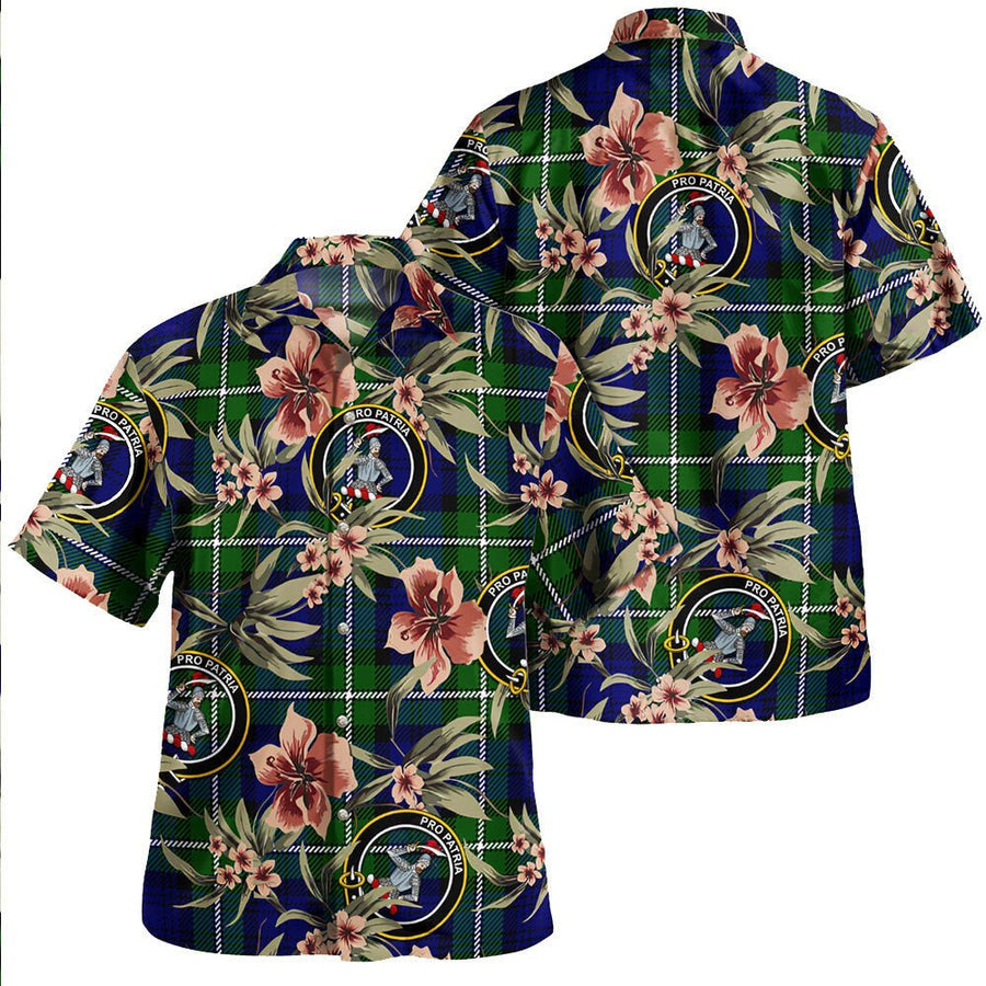 Bannerman Tartan Clan Crest Badge Aloha Hawaiian Shirt Tropical Old Style
