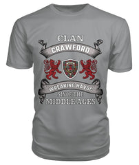Clan Crawford Family Tartan 2D T-shirt AP72 Crawford Tartan Clan Tartan T-Shirt Storm Grey S Crawford Tartan Clan