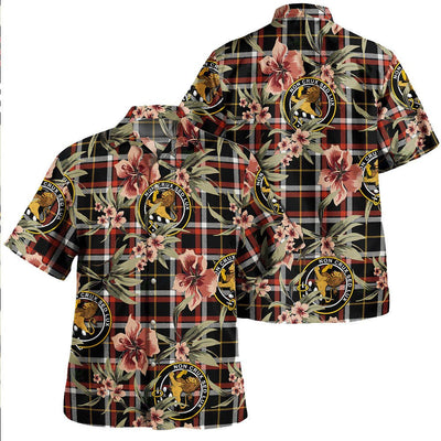 Black (DCD) Ancient Tartan Clan Crest Badge Aloha Hawaiian Shirt Tropical Old Style GL99