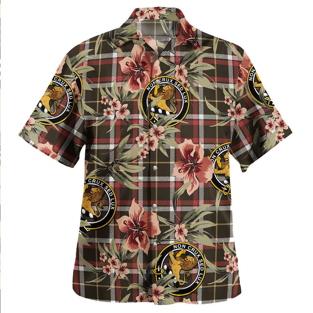 Black (DCD) Weathered Tartan Clan Crest Badge Aloha Hawaiian Shirt Tropical Old Style PQ87 Black (DCD) Weathered Tartan Tartan Today